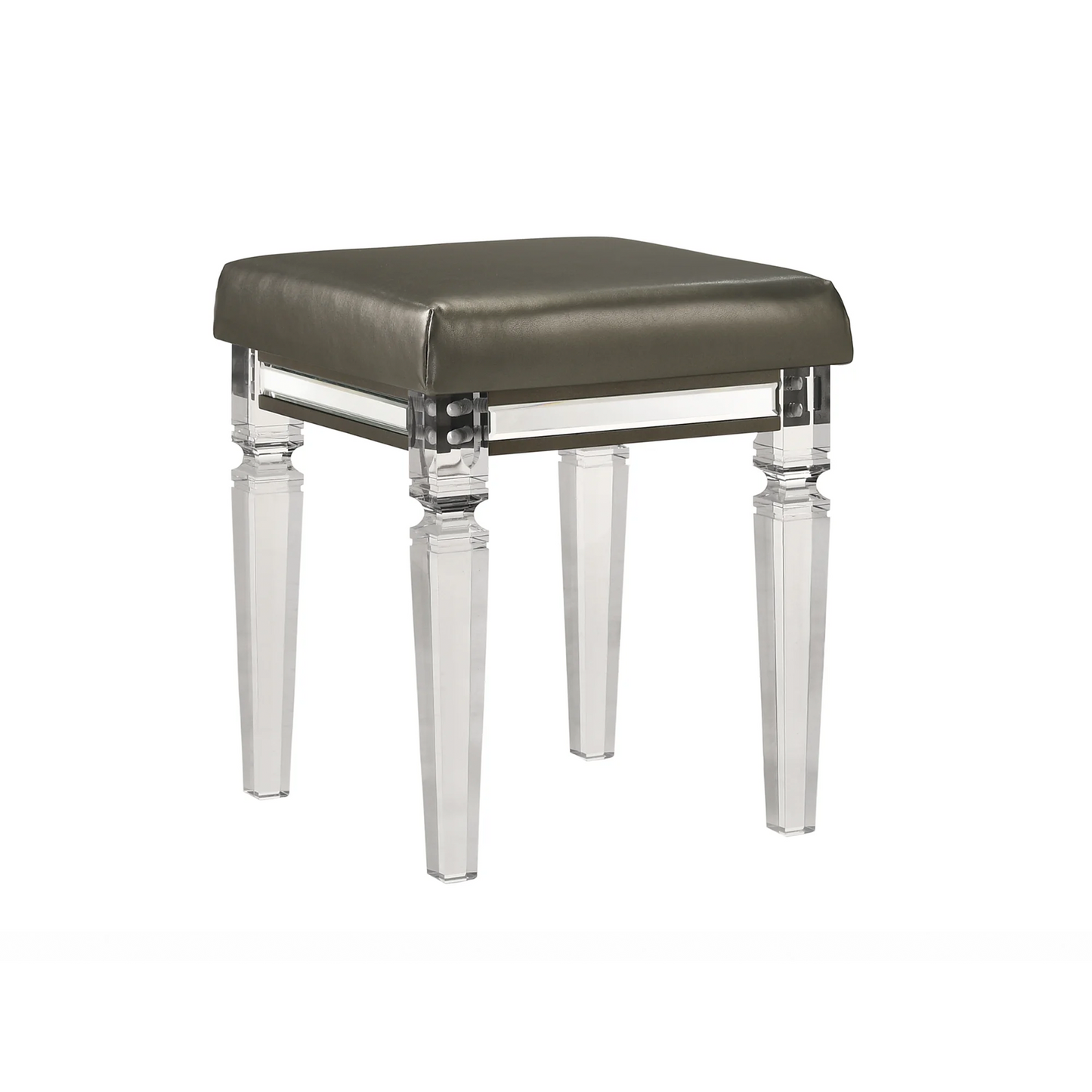 Twenty Nine - Vanity Stool With Acrylic Leg - White - 16.14"