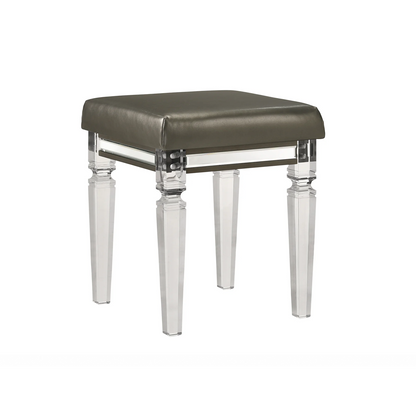 Twenty Nine - Vanity Stool With Acrylic Leg - White - 16.14"