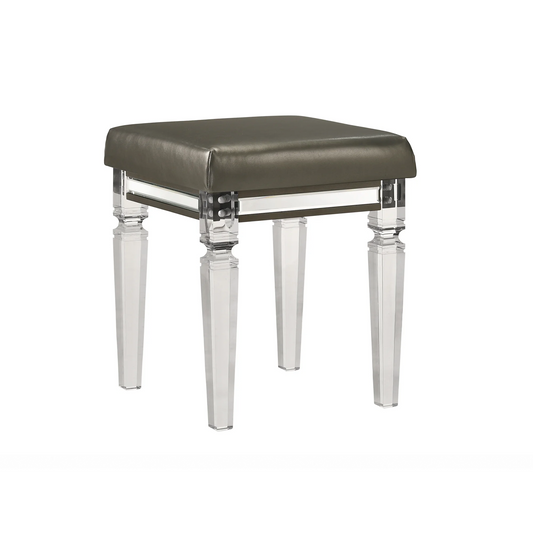 Twenty Nine - Vanity Stool With Acrylic Leg - White - 16.14"