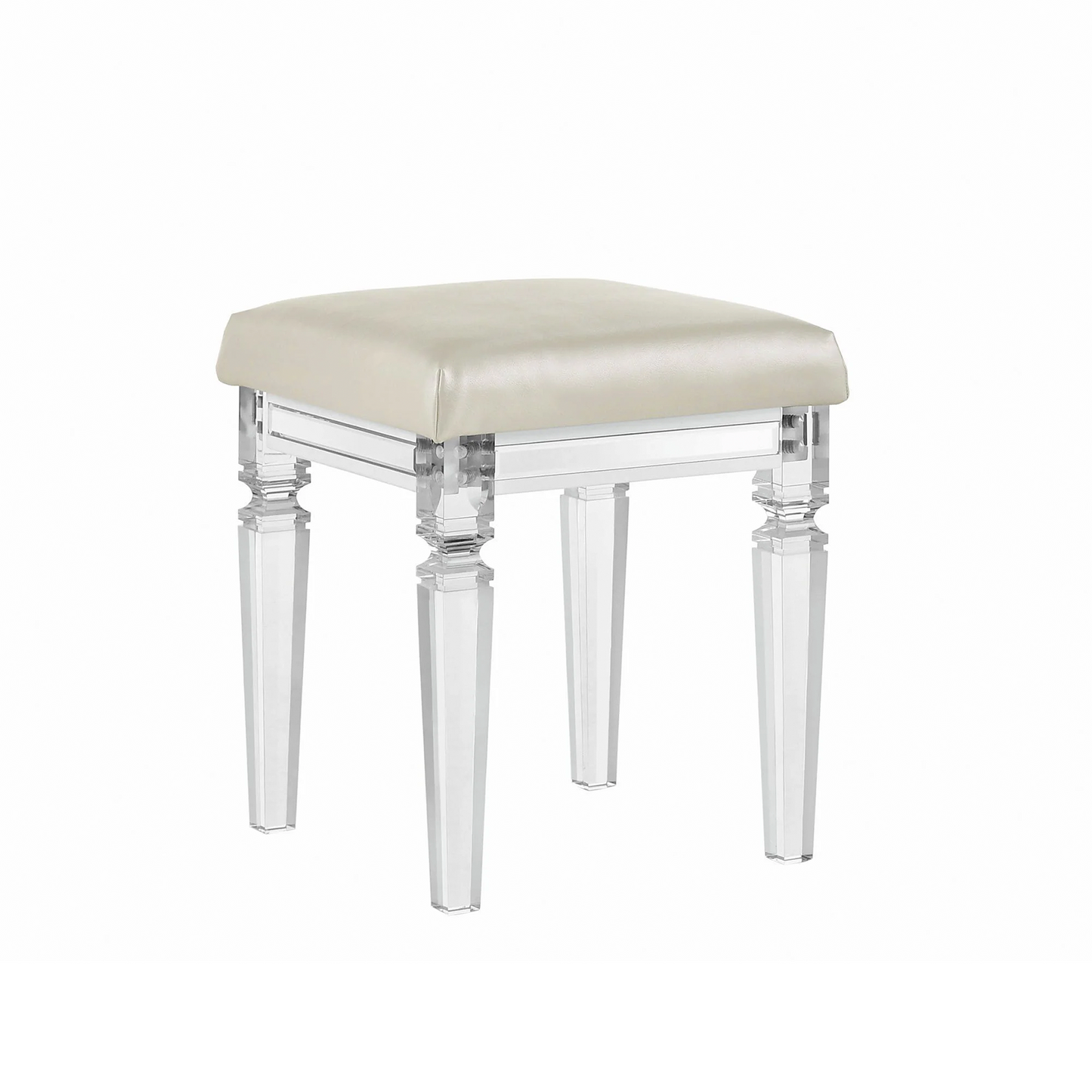 Twenty Nine - Vanity Stool With Acrylic Leg - White
