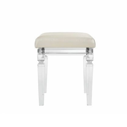Twenty Nine - Vanity Stool With Acrylic Leg - White