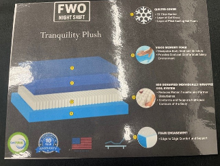 FWO Night Shift Mattress Specs – Tranquility (Plush) - Innerspring
