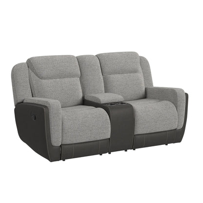 Hornet - Motion Loveseat With Console - Rancho Gray