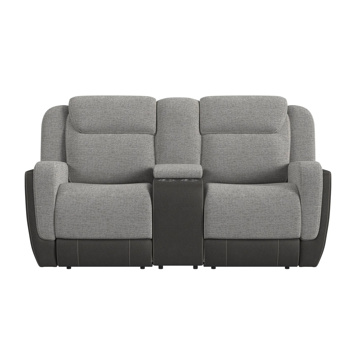 Hornet - Motion Loveseat With Console - Rancho Gray