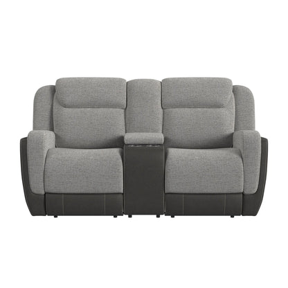 Hornet - Motion Loveseat With Console - Rancho Gray