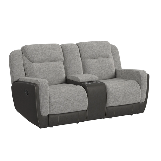 Hornet - Motion Glider Loveseat With Console - Rancho Gray