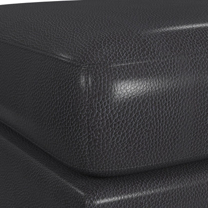 Horizon - Ottoman With Wood Base - Pebble Navy