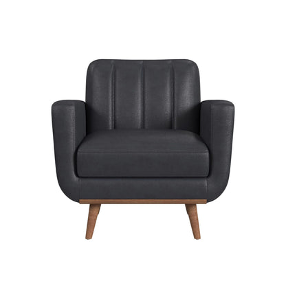 Horizon - Chair With Wood Front - Pebble Navy