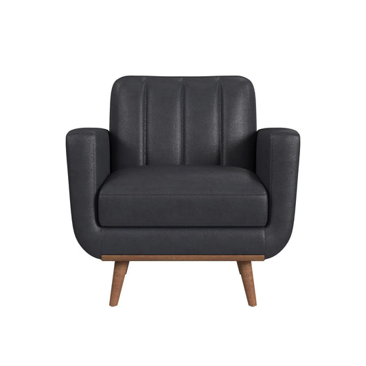 Horizon - Chair With Wood Front - Pebble Navy