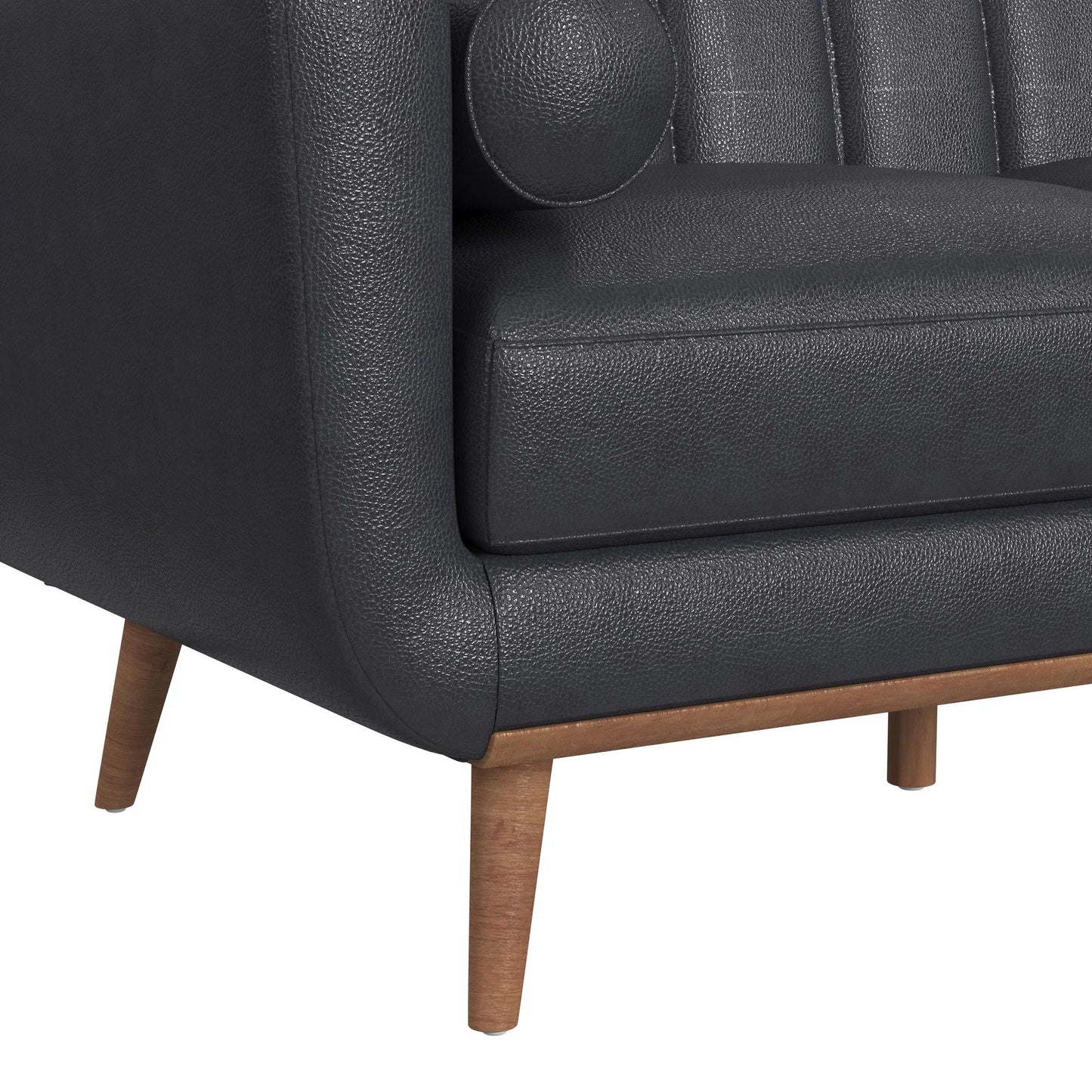 Horizon - Loveseat With Wood Front 2 Pillows - Pebble Navy