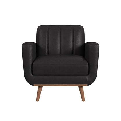 Horizon - Chair With Wood Front - Pebble Dark Gray
