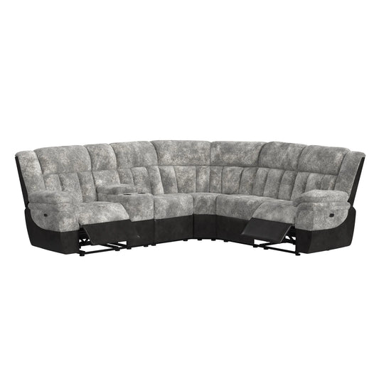 Santorini - 6 Piece Motion Sectional Set - Dillon/Shire Steel