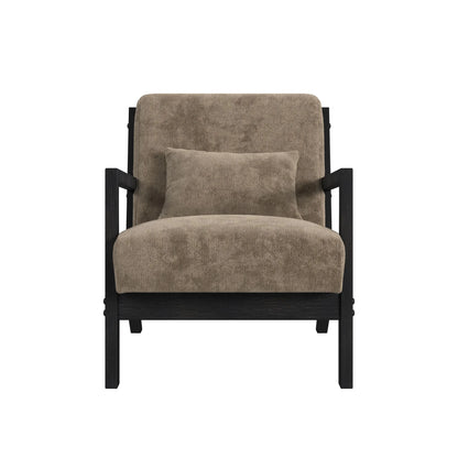 Marina - Chair With Kidney Pillow - Brushed Espresso / Light Brown