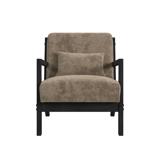 Marina - Chair With Kidney Pillow - Brushed Espresso / Light Brown