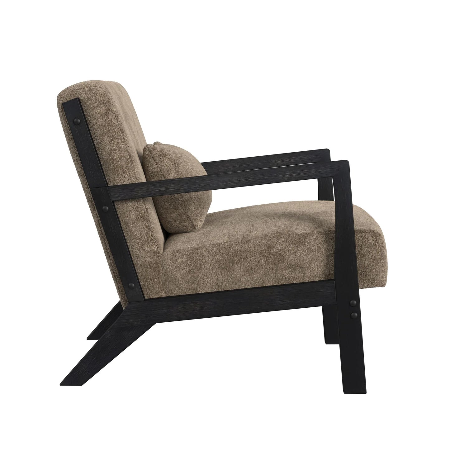 Marina - Chair With Kidney Pillow - Brushed Espresso / Light Brown