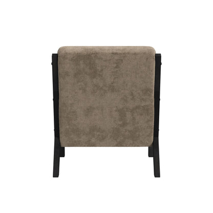 Marina - Chair With Kidney Pillow - Brushed Espresso / Light Brown