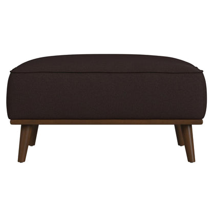 Destiny - Ottoman With Wood Base - Pebble Brown