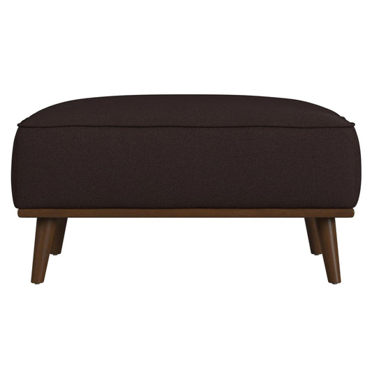 Destiny - Ottoman With Wood Base - Pebble Brown
