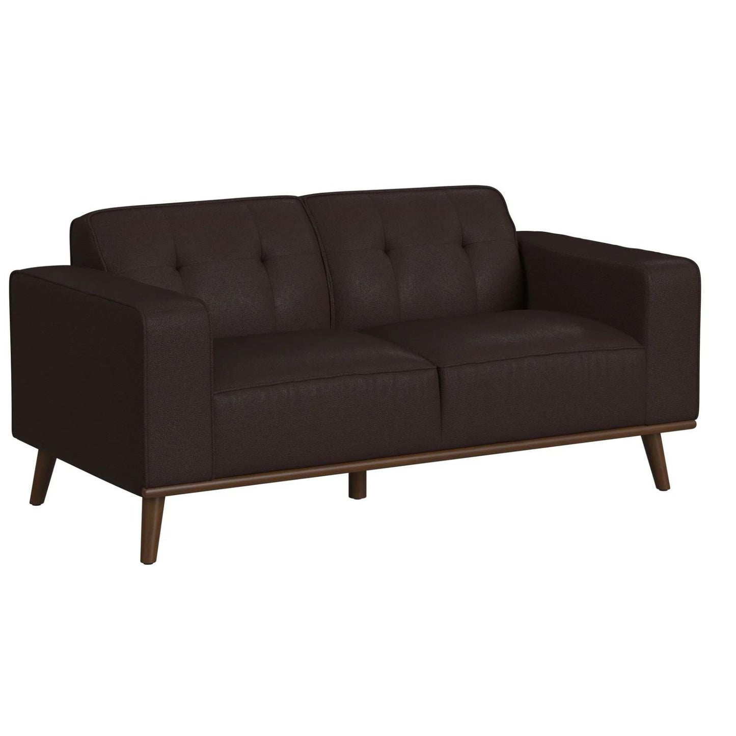 Destiny - Loveseat With Wood Front - Pebble Brown