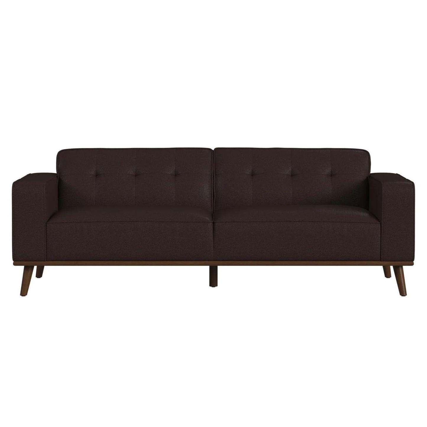 Destiny - Sofa With Wood Front - Pebble Brown