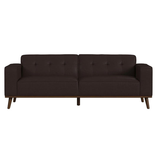 Destiny - Sofa With Wood Front - Pebble Brown