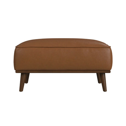 Destiny - Ottoman With Wood Base - Pebble Tan