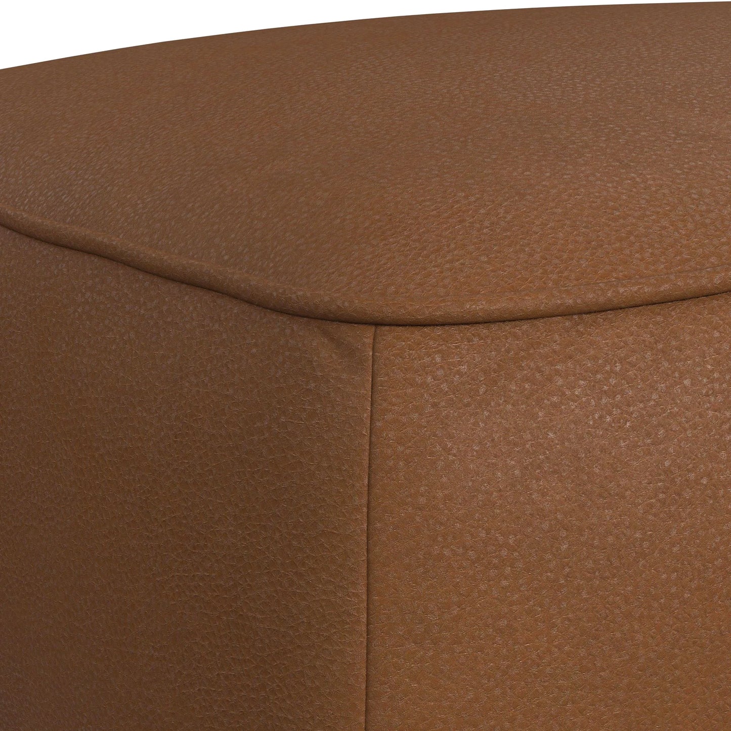 Destiny - Ottoman With Wood Base - Pebble Tan