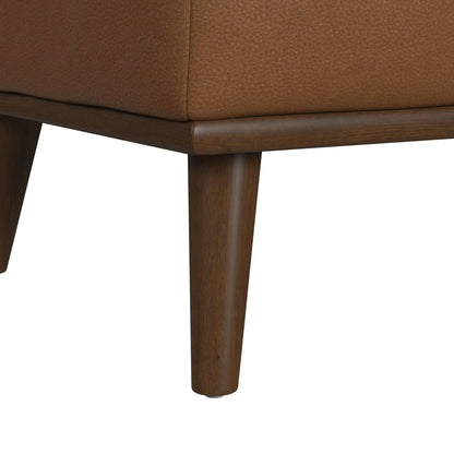 Destiny - Ottoman With Wood Base - Pebble Tan
