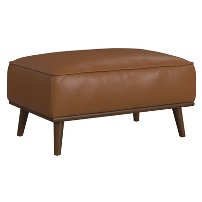Destiny - Ottoman With Wood Base - Pebble Tan