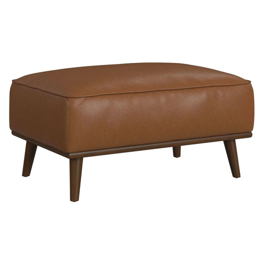 Destiny - Ottoman With Wood Base - Pebble Tan