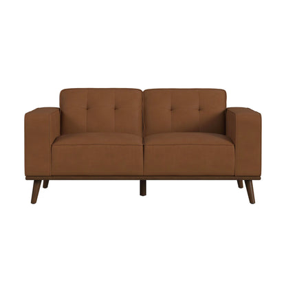 Destiny - Loveseat With Wood Front - Pebble Tan