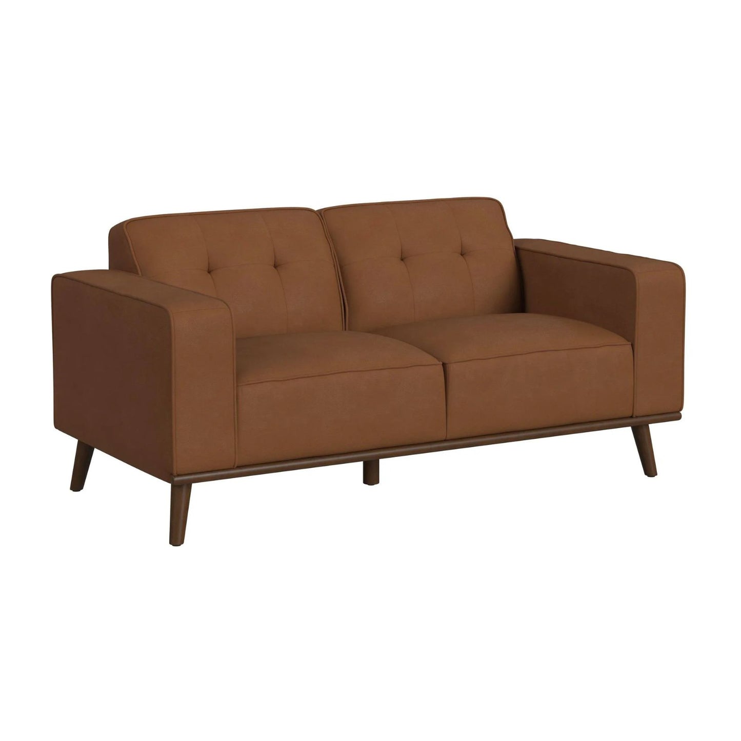 Destiny - Loveseat With Wood Front - Pebble Tan