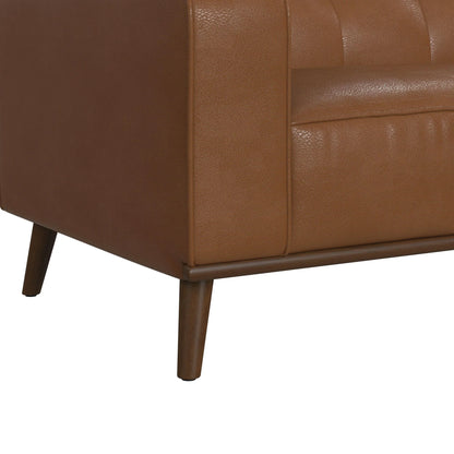 Destiny - Sofa With Wood Front - Pebble Tan