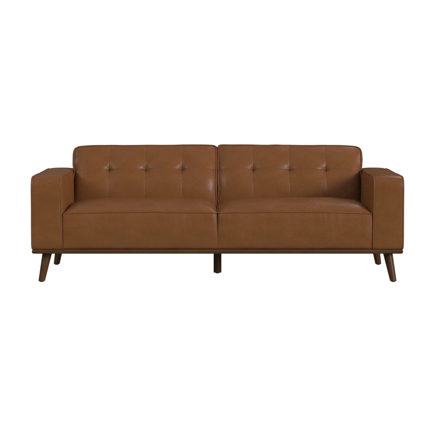 Destiny - Sofa With Wood Front - Pebble Tan