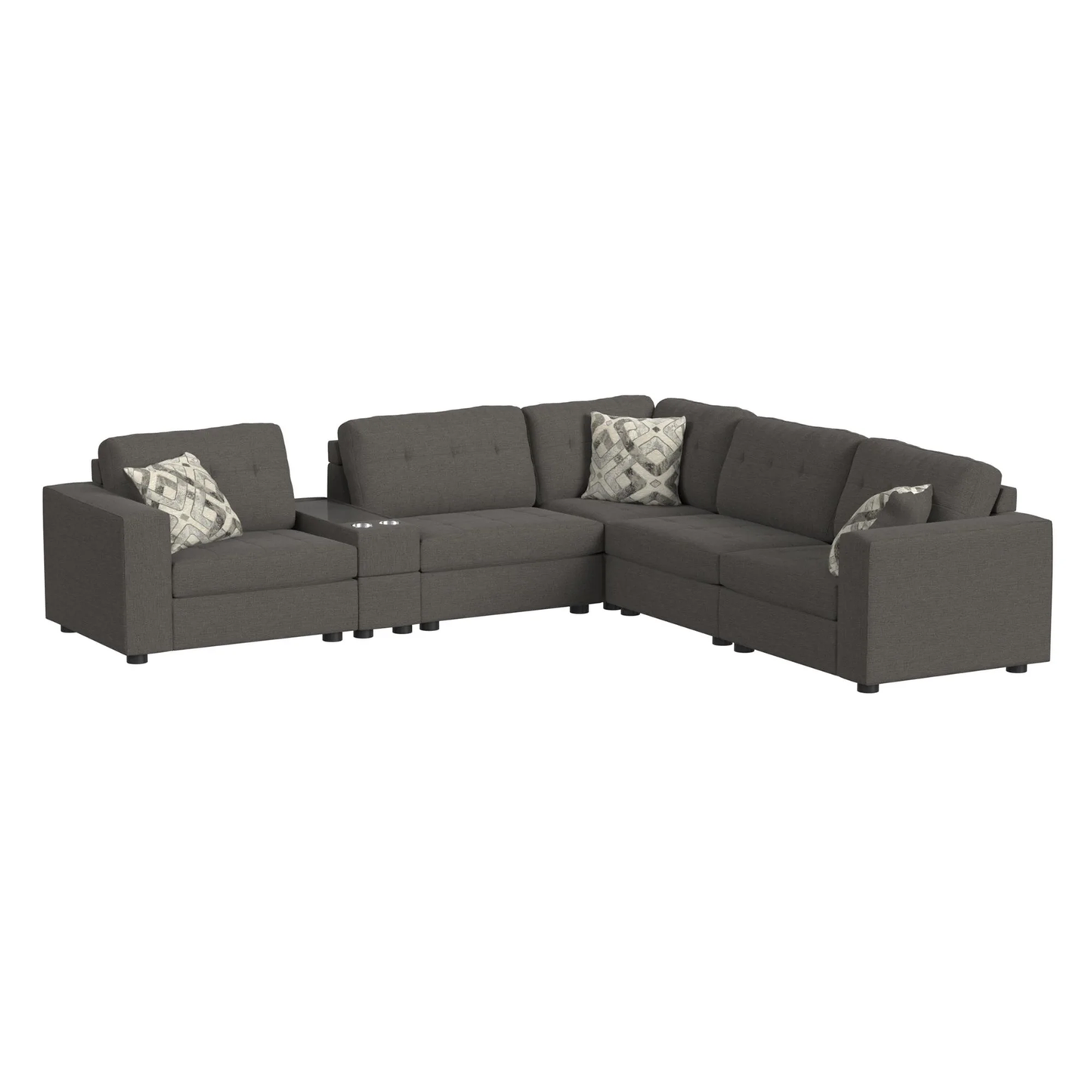 Options One - 7 Piece Living Room Set - Palmer Plus Ash
