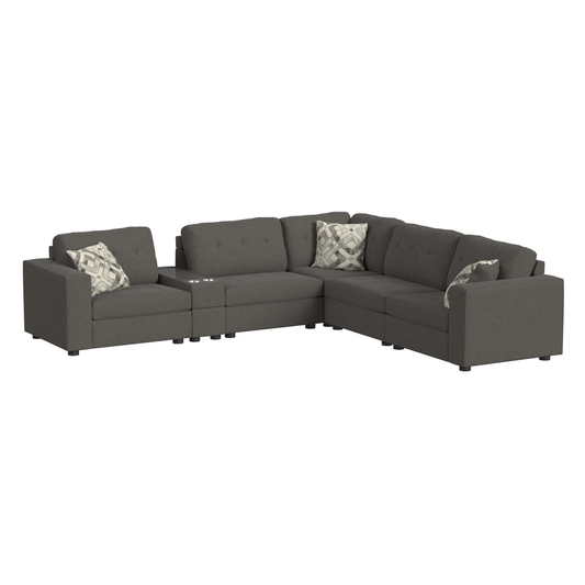 Options One - 7 Piece Living Room Set - Palmer Plus Ash