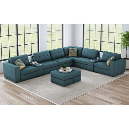 Options One - 9 Piece Living Room Set - Palmer Plus Teal