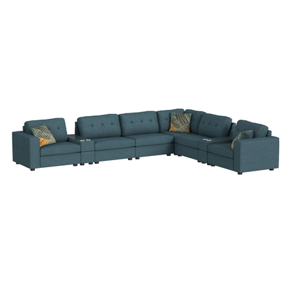 Options One - 9 Piece Living Room Set - Palmer Plus Teal