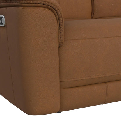 Mustang - Power Motion Loveseat With Power Headrest And Lumbar - Aline Butternut