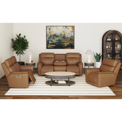 Mustang - Power Motion Loveseat With Power Headrest And Lumbar - Aline Butternut