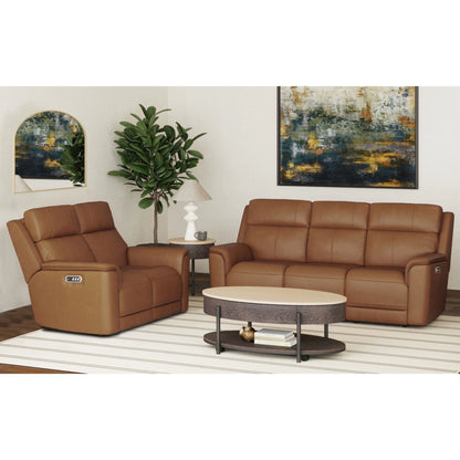 Mustang - Power Motion Loveseat With Power Headrest And Lumbar - Aline Butternut
