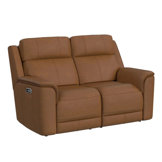 Mustang - Power Motion Loveseat With Power Headrest And Lumbar - Aline Butternut