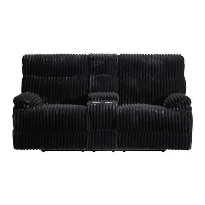 Admiral - Motion Loveseat With Console - Black