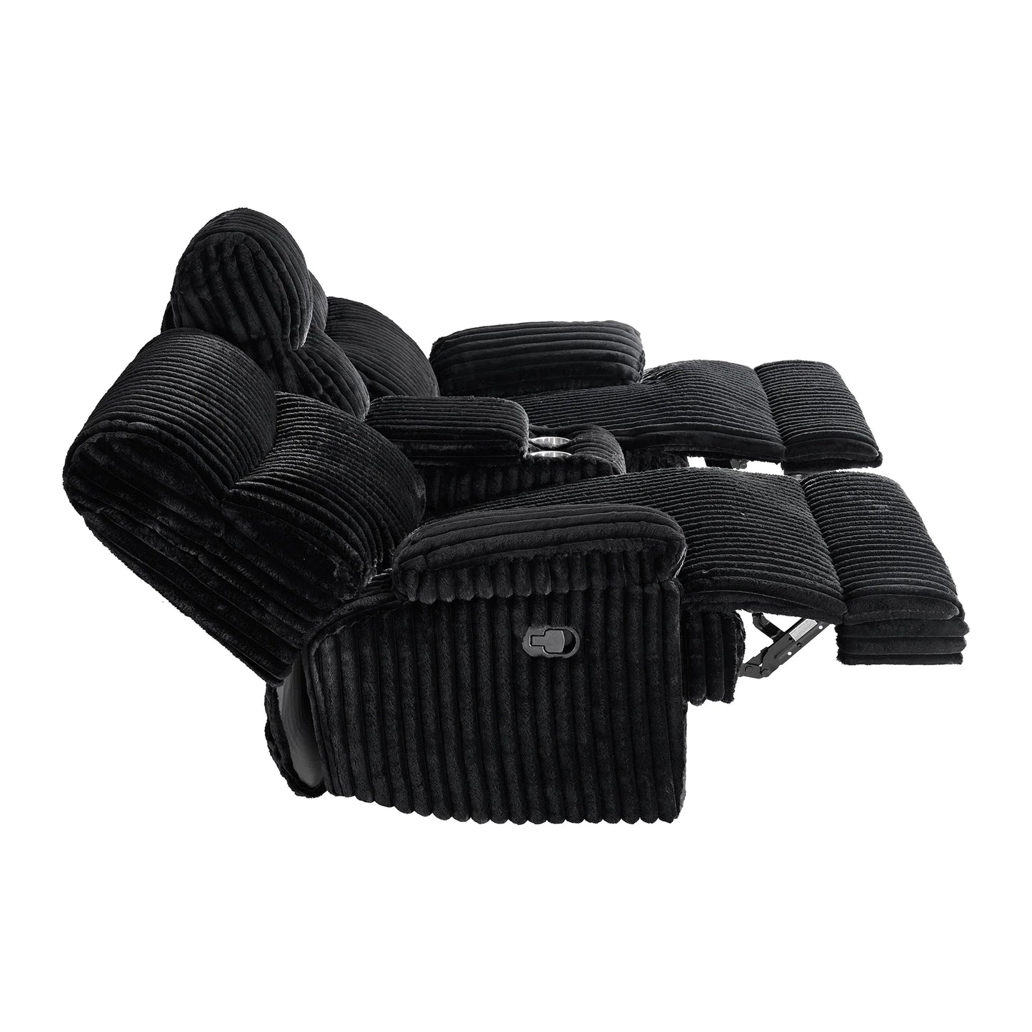 Admiral - Motion Loveseat With Console - Black