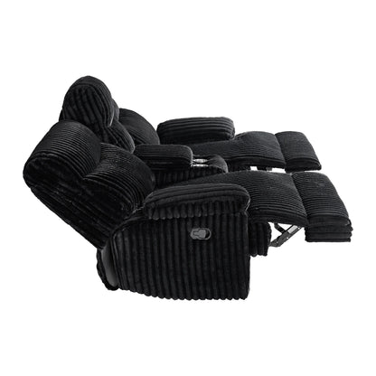 Admiral - Motion Loveseat With Console - Black