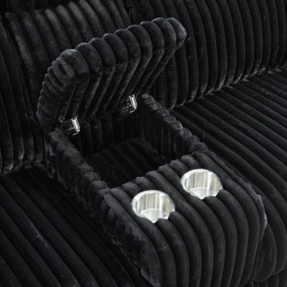 Admiral - Motion Loveseat With Console - Black