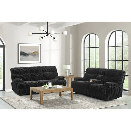 Admiral - Motion Loveseat With Console - Black