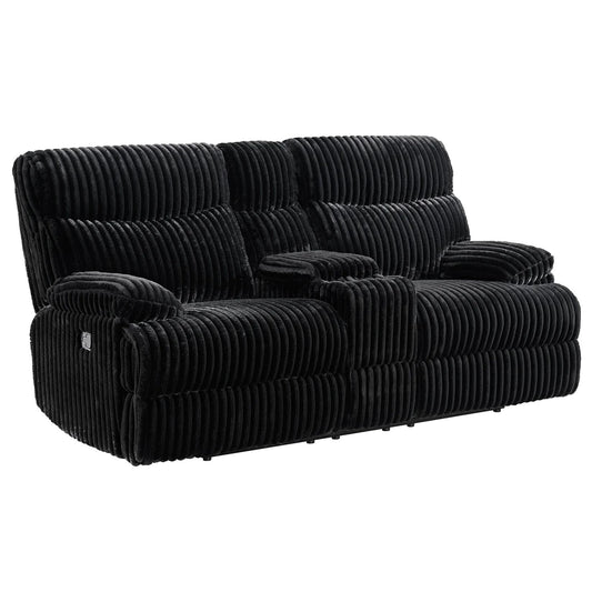 Admiral - Motion Loveseat With Console - Black