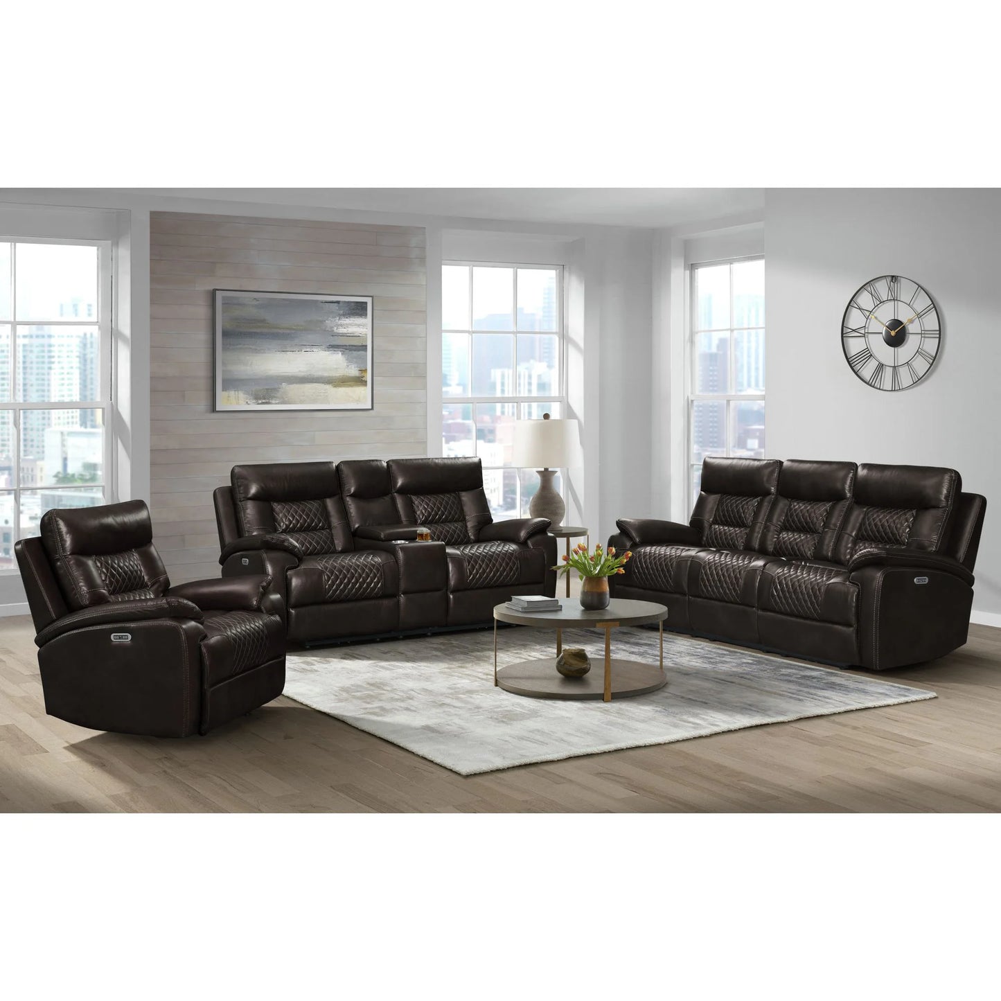 Trinidad - Power Motion Sofa With Power Motion Head Recliner - Pebble Brown