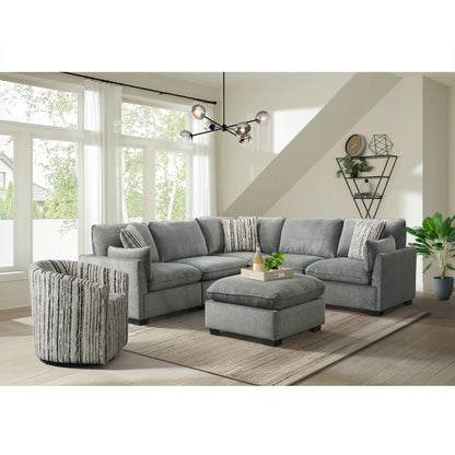 Deville - Modular 6 Piece Living Room Set - Nova Gray